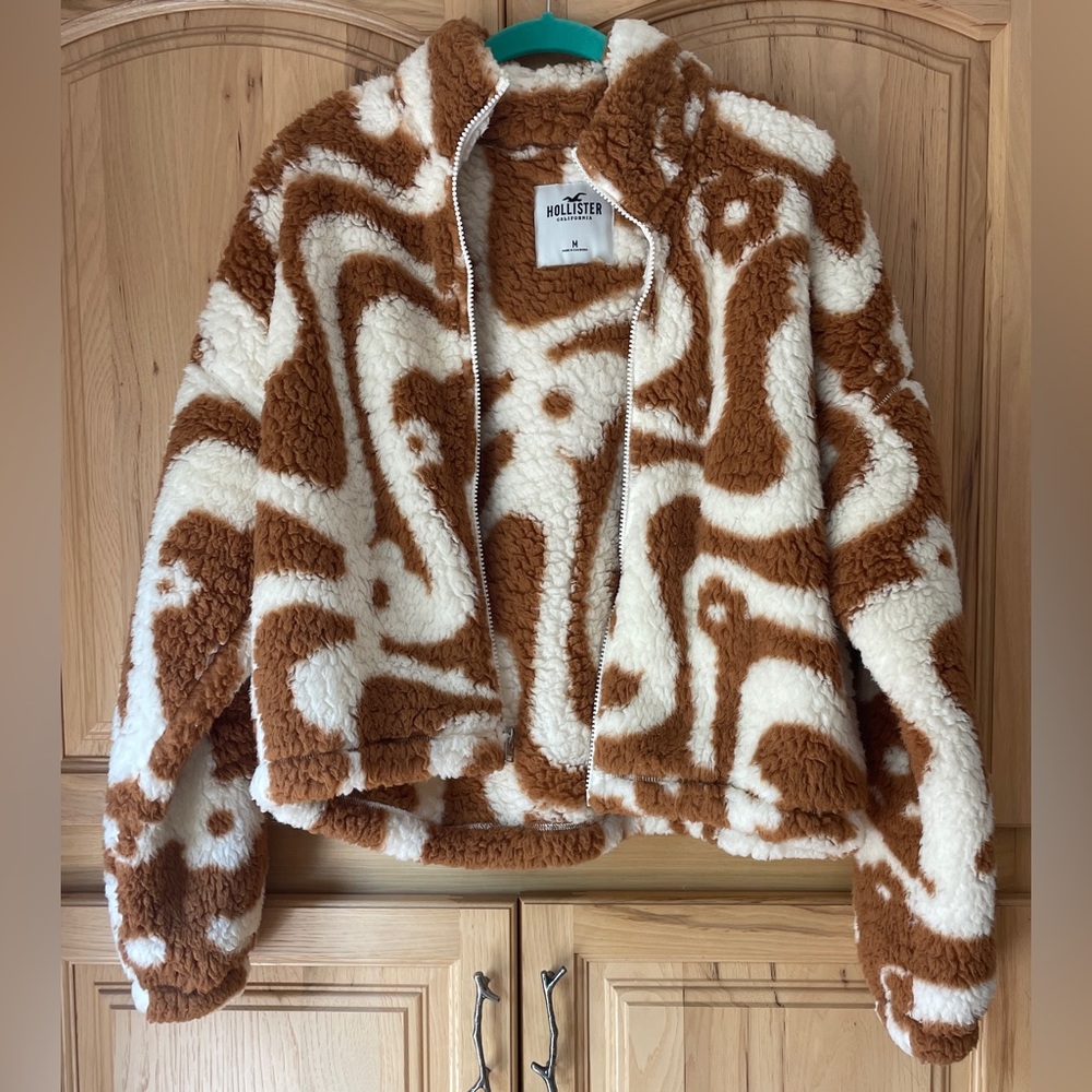 Hollister Brown and Cream Sherpa Jacket